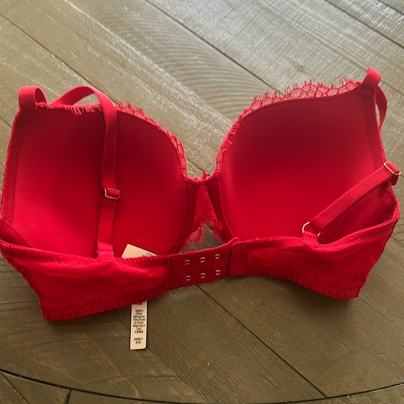 VS lined Perfect Coverage dream angels bra 32DD in Red NWOT - Picture 2 of 5